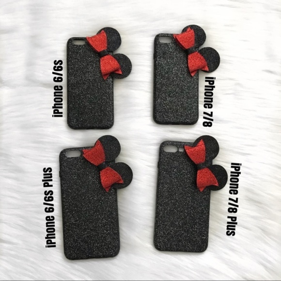 ♡ New Minnie Mouse Black Glitter iPhone Case - Picture 6 of 6